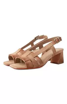 Замшевые босоножки Santoni