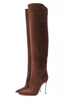 Замшевые ботфорты Blade 100 Casadei