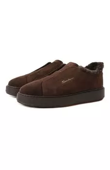 Замшевые кеды Santoni