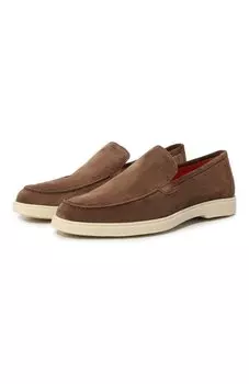 Замшевые лоферы Santoni