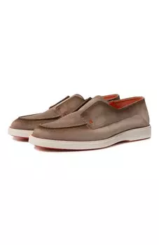 Замшевые лоферы Santoni