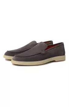 Замшевые лоферы Santoni