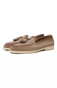 Замшевые лоферы Santoni