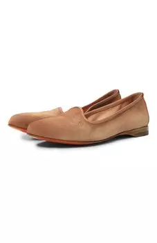 Замшевые лоферы Santoni