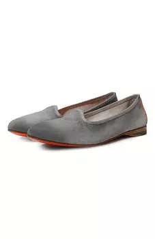 Замшевые лоферы Santoni
