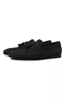 Замшевые лоферы Santoni