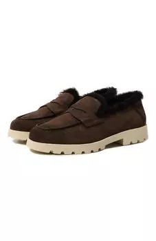 Замшевые пенни-лоферы Santoni