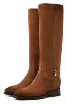 Замшевые сапоги Santoni