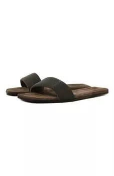 Замшевые шлепанцы Precious Brunello Cucinelli