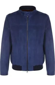 Замшевый бомбер на молнии с воротником-стойкой Loro Piana