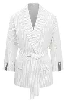 Жакет из хлопка и льна Brunello Cucinelli