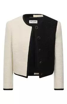 Жакет из хлопка и льна Saint Laurent