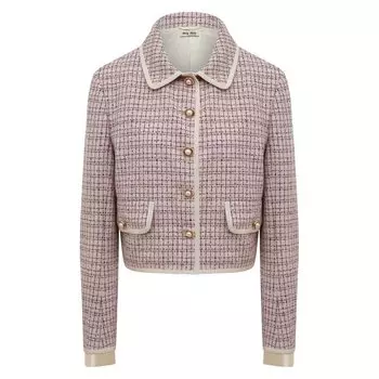 Жакет из шерсти и хлопка Miu Miu