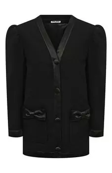 Жакет из шерсти и шелка Miu Miu