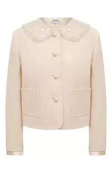 Жакет из шерсти и шелка Miu Miu