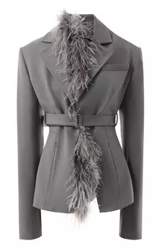 Жакет с отделкой перьями David Koma