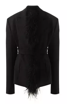 Жакет с отделкой перьями David Koma