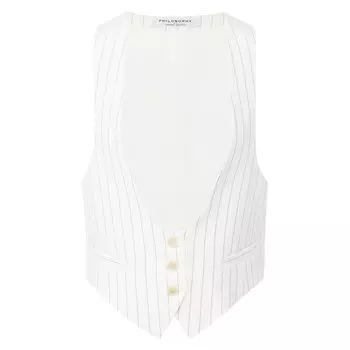 Жилет из хлопка и льна Philosophy di Lorenzo Serafini
