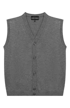 Жилет из хлопка и шерсти Emporio Armani