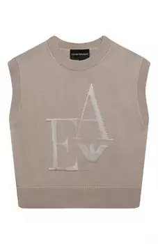 Жилет из хлопка и вискозы Emporio Armani