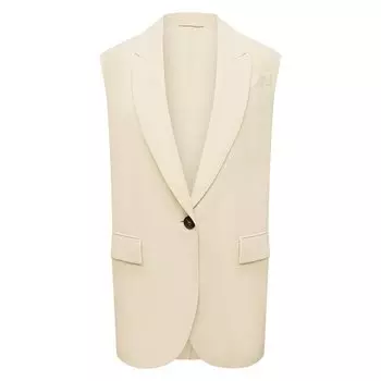 Жилет из вискозы и льна Brunello Cucinelli