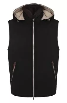 Жилет с меховым воротником Brunello Cucinelli