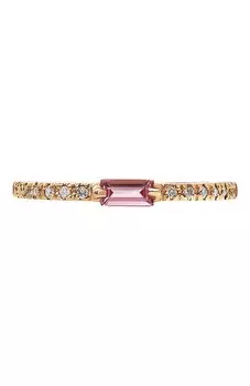 Золотое кольцо с сапфиром и паве из бриллиантов Moonka