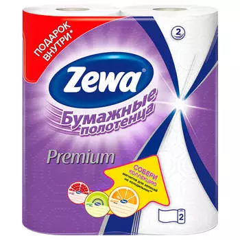 Бумажные полотенца Zewa Premium, 2 рулона