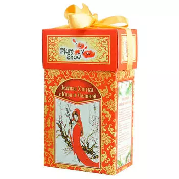 Чай Plum Snow 100г зеленая улитка с киви и малиной