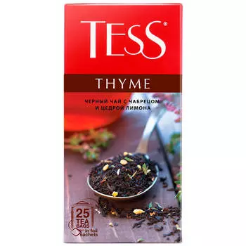 Чай Tess 25пак*1,5г тайм черный