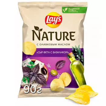 Чипсы Lay’s Nature 90г сыр фета базелик