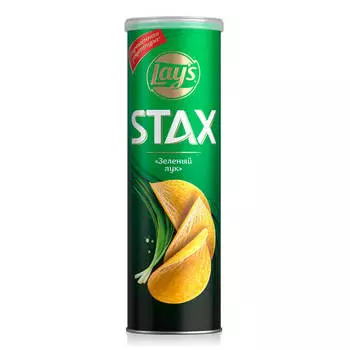 Чипсы Lay's Stax 140г зеленый лук туба