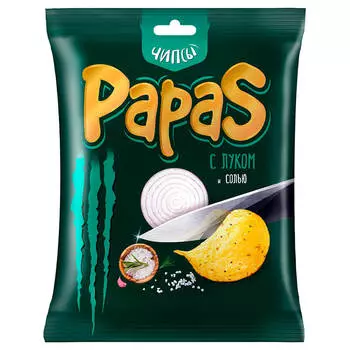 Чипсы Papas 80 г со вкусом жареного лука