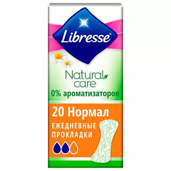 Ежедневные прокладки Libresse Natural Care Normal, 20шт