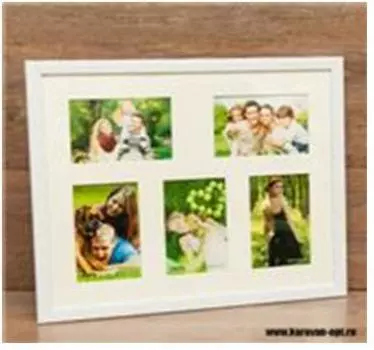 Фоторамка-коллаж 45*34 см 5 фото 10*15 см паспарту пвх k5 1911 w-100