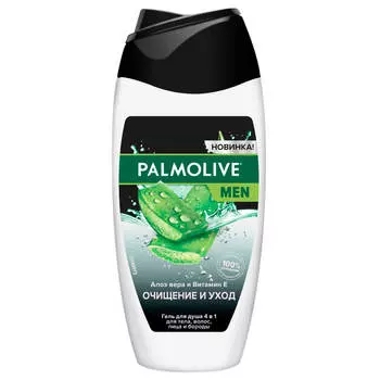 Гель для душа Palmolive MEN 250 мл Очищение и Уход мужской 4 в 1 для тела, волос, лица и бороды