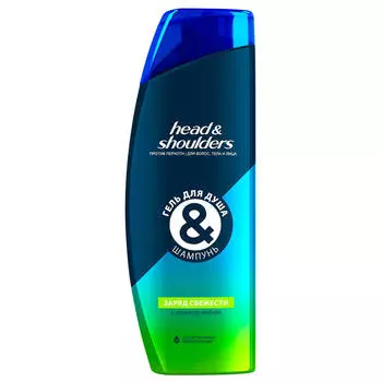 Гель для душа+шампунь Head and Shoulders 360мл заряд свежести