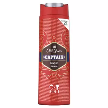 Гель для душа+шампунь Old Spice 400мл капитан 2в1