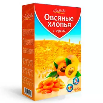 Хлопья овсяные ЛаКоМе с курагой 400г