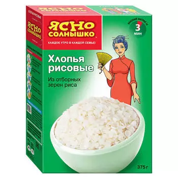 Хлопья ясно солнышко 375г рисовые