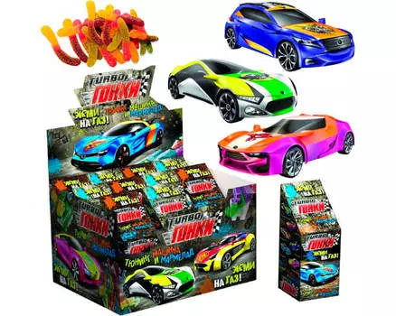 Игрушка турбогонки 10г с мармеладом жевательным Fresh toys