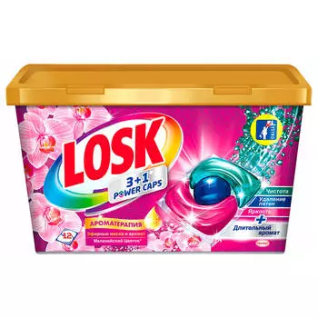 Капсулы для стирки Losk 12шт арома малазийский цветок