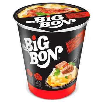 Картофельное пюре Big Bon 60г с сухариками соус с говядиной по-домашнему