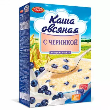 Каша Увелка 5пак*40г овсяная с черникой