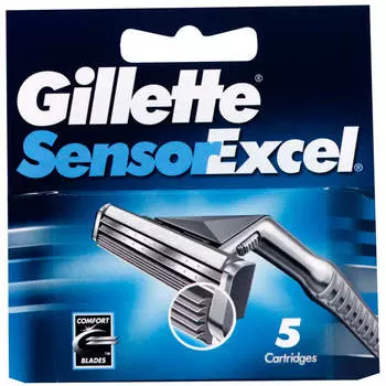 Кассеты Gillette сенсор эксель 5шт мужские