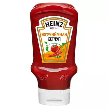 Кетчуп Heinz 460г жгучий чили пл/бут перевертыш