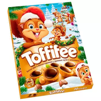 Конфеты Toffifee 250г санта белки шторк