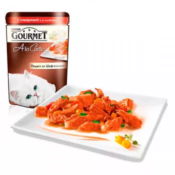 Корм для кошек Gourmet A la Carte 85г с говядиной