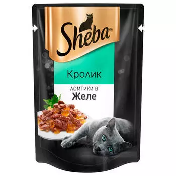 Корм для кошек Sheba 85г ломтики в желе кролик