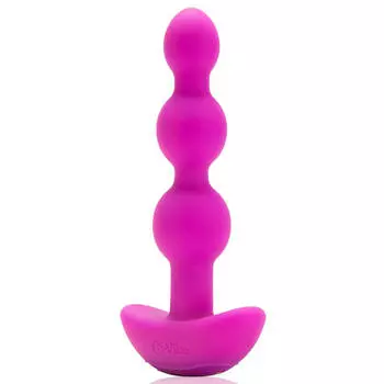 Анальные премиум-бусы с 2 моторами b-vibe triplet anal beads fuchsia